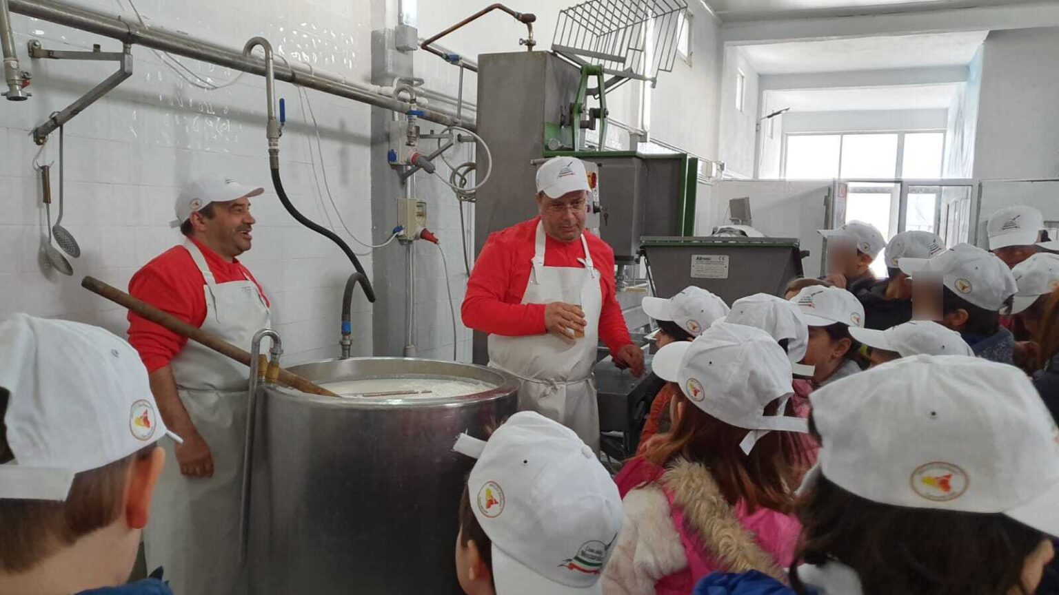Copii la atelierul de mozzarella